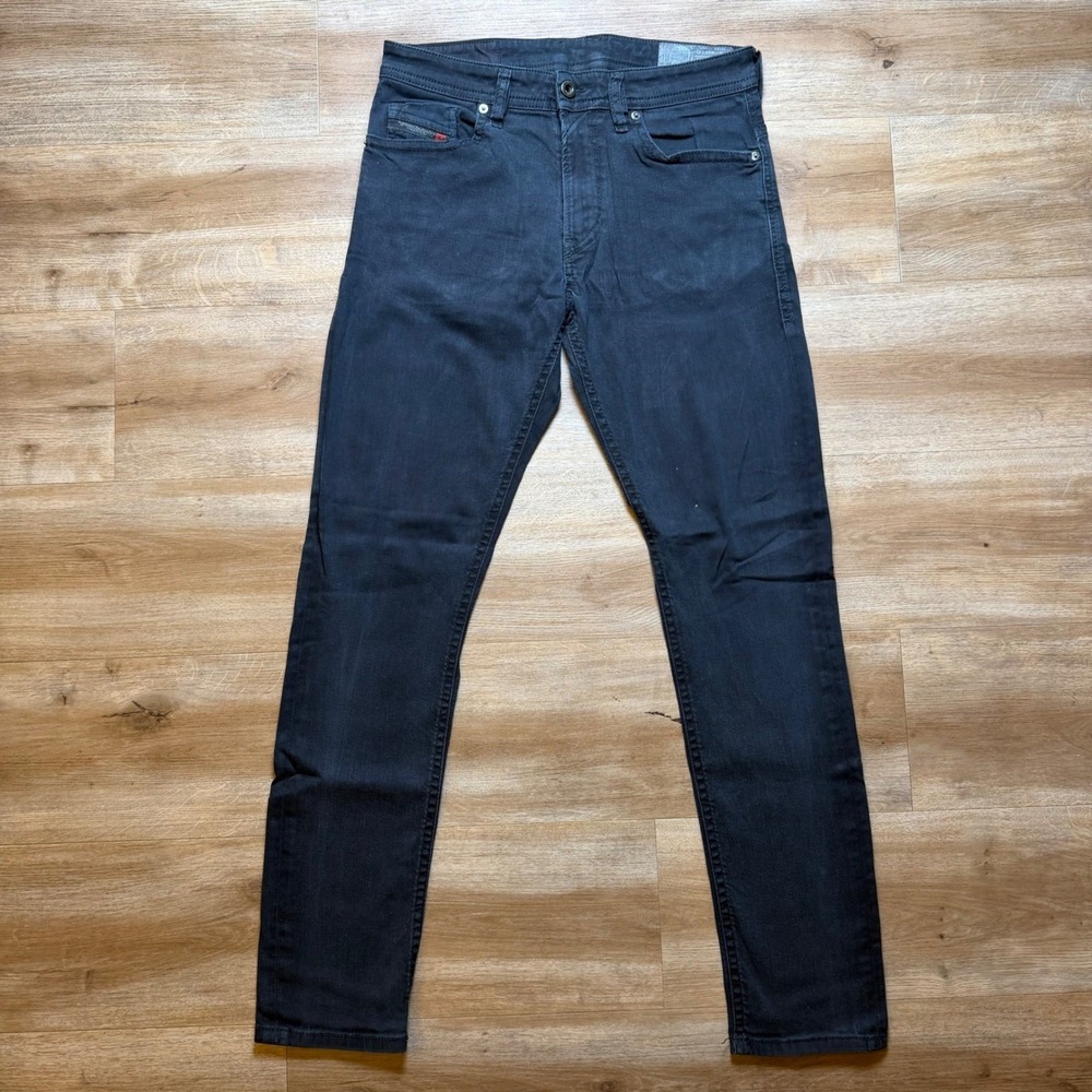 Diesel Thommer Jeans Mens 30x32 Black Slim Skinny Stretch Denim Grunge 0688H
